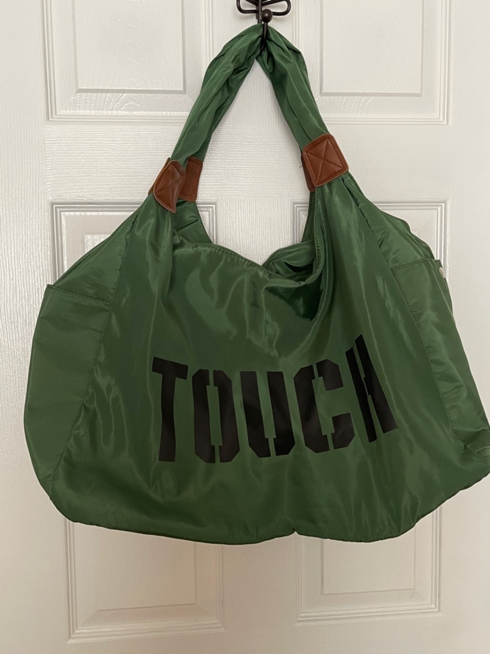 NWOT....Green Tote Bag with 'TOUCH' Print